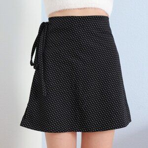 Brandy Ofsa Black Polka Dot Mini Skirt